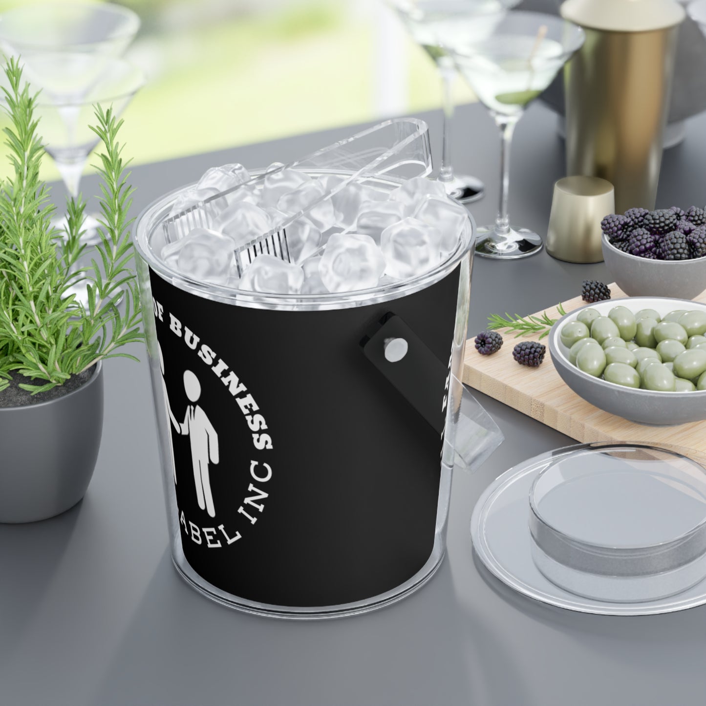 “FOB CIRCLE” Ice Bucket with Tongs