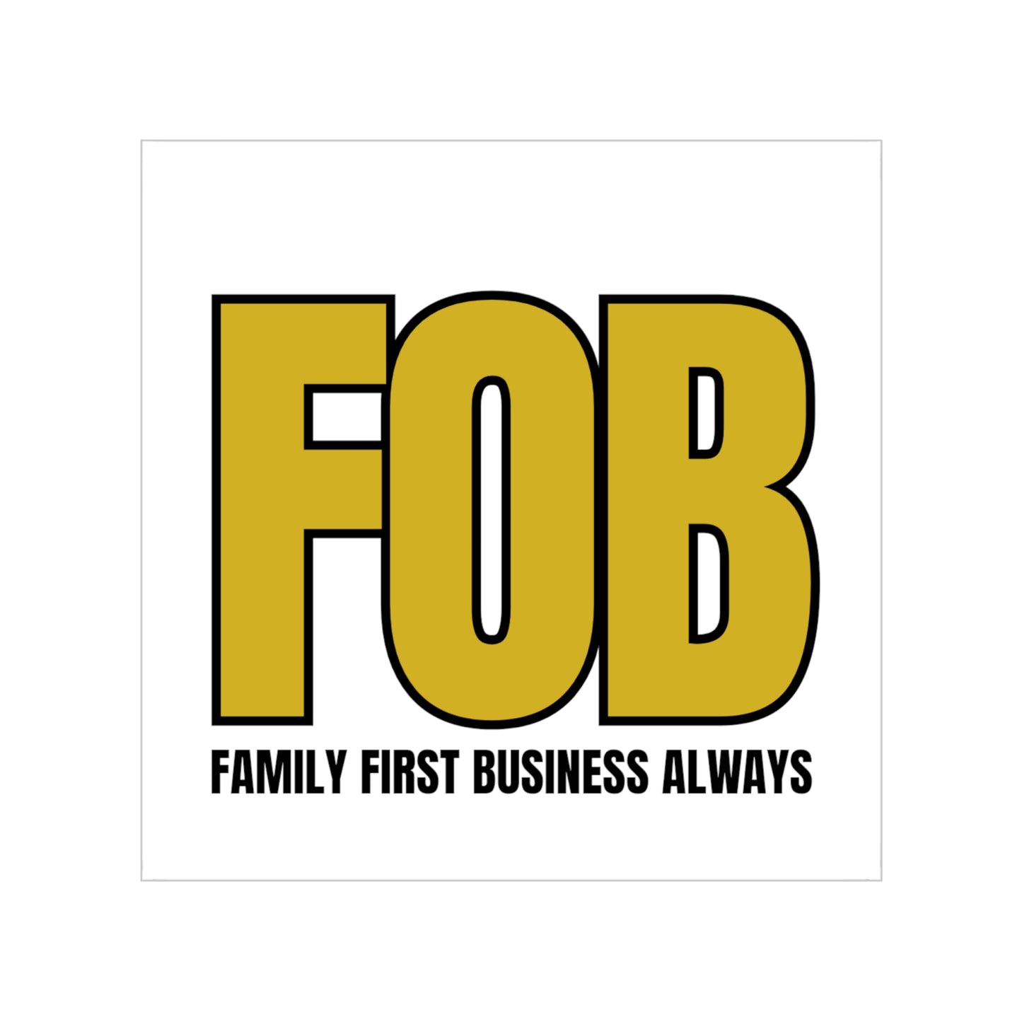 “FOB FFBA” Transparent Outdoor Bumper Stickers, Square, 1pc