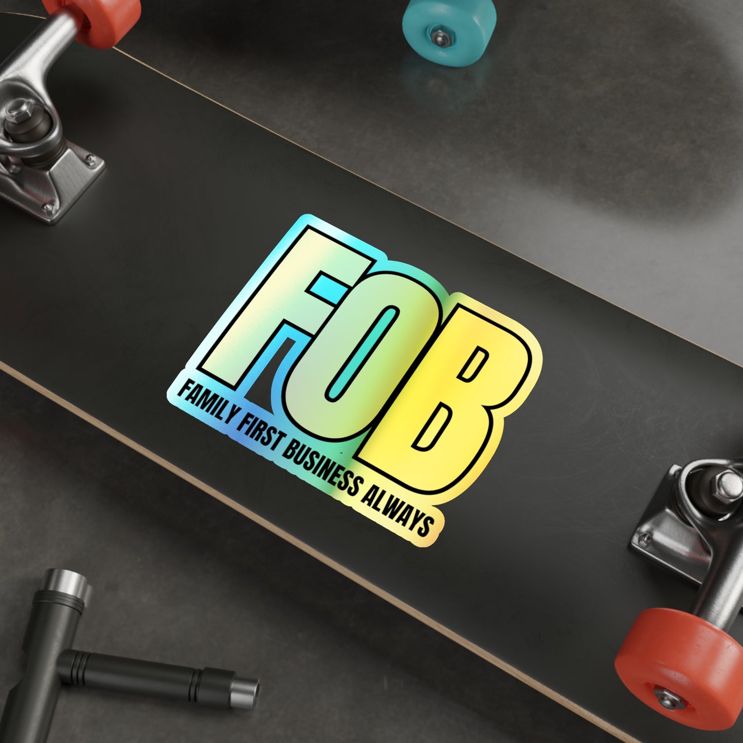 “FOB FFBA” Holographic Die-cut Stickers