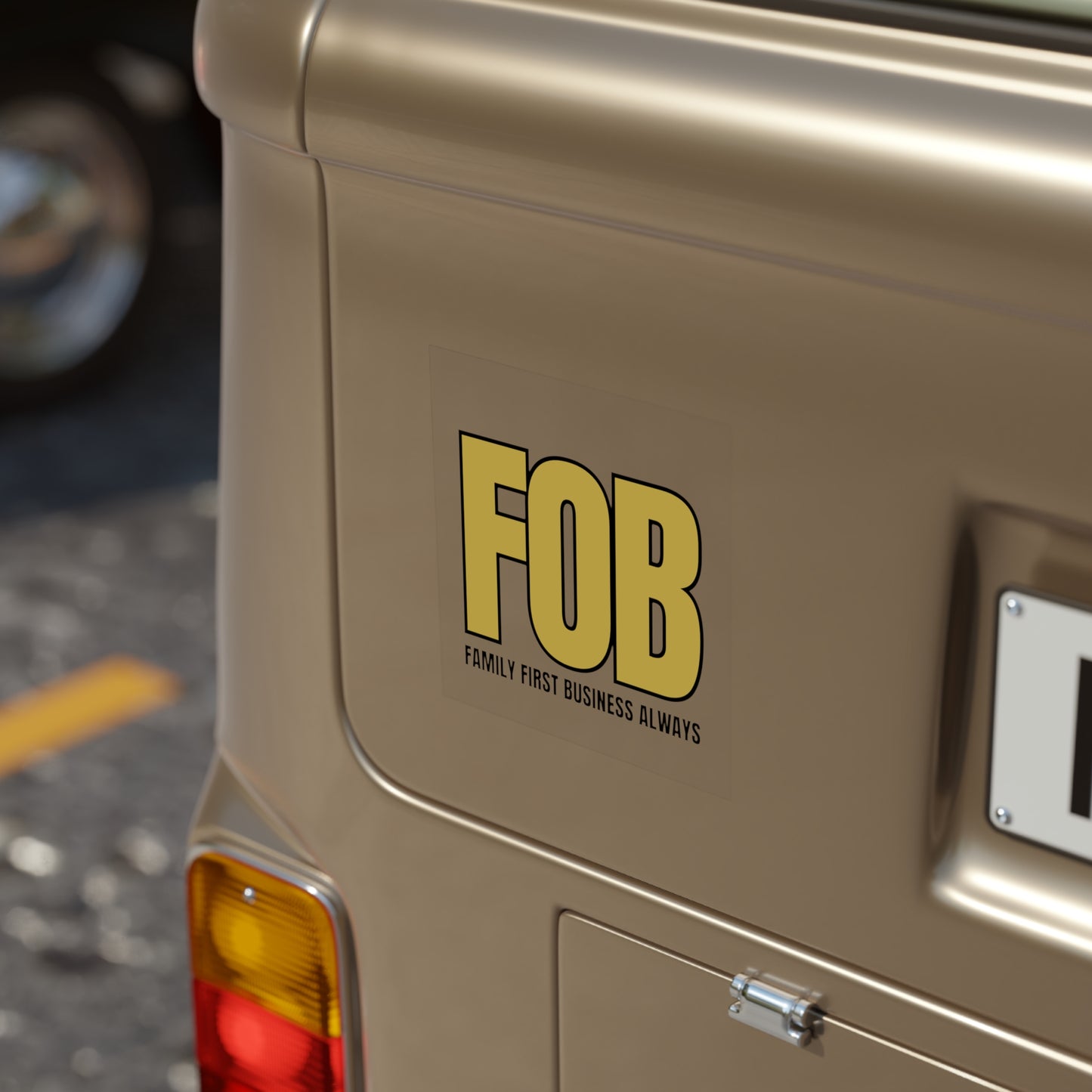 “FOB FFBA” Transparent Outdoor Bumper Stickers, Square, 1pc