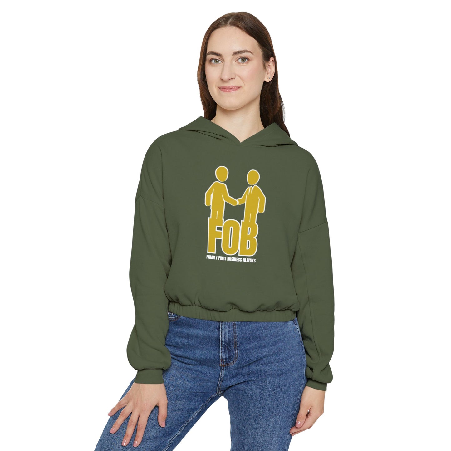 “FOB FFBA” Women's Cinched Bottom Hoodie