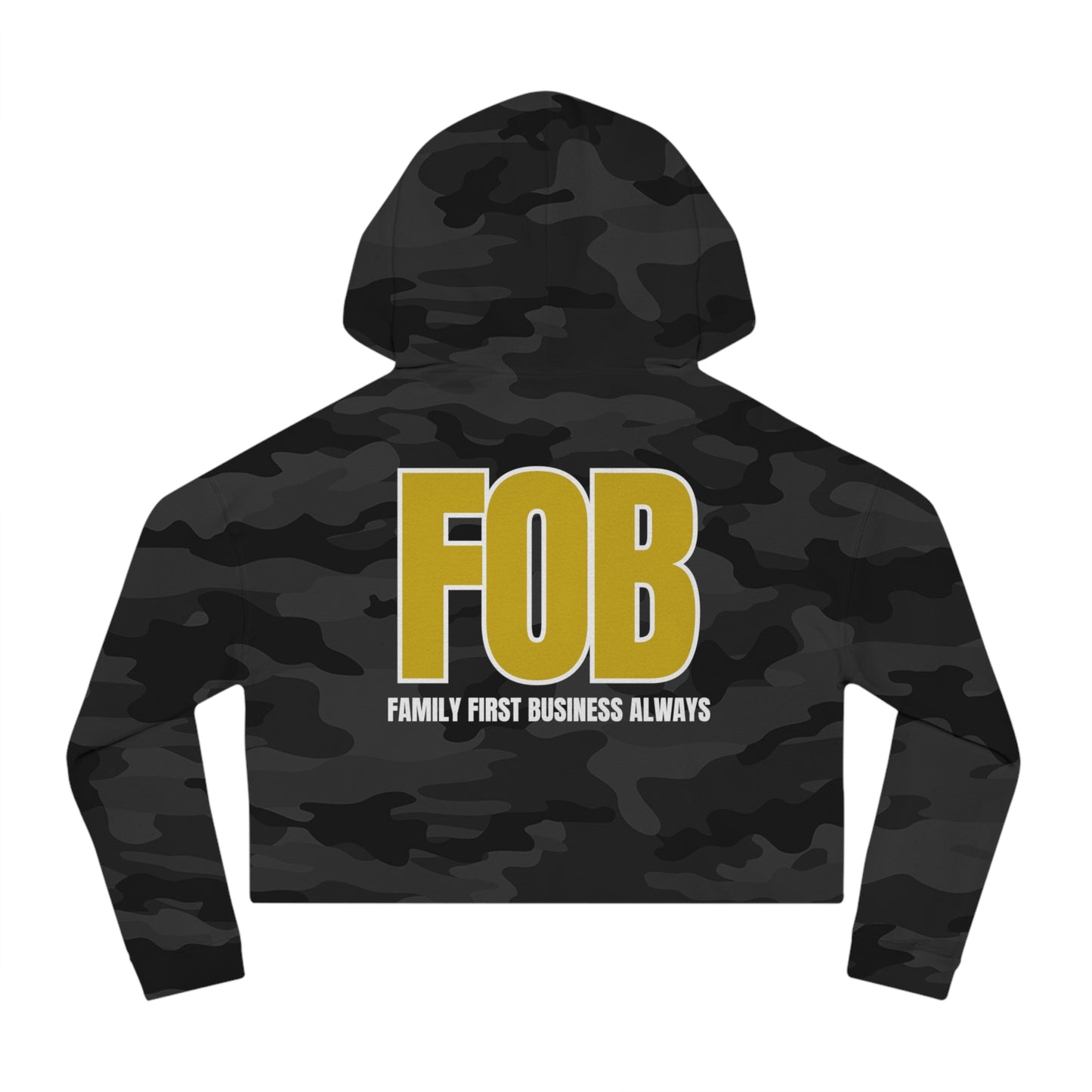 “FOB FFBA” Women’s Cropped Hooded Sweatshirt