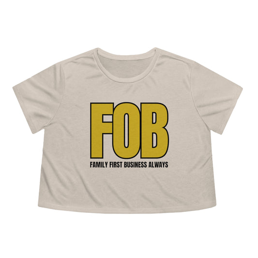 “FOB FFBA” Women's Flowy Cropped Tee