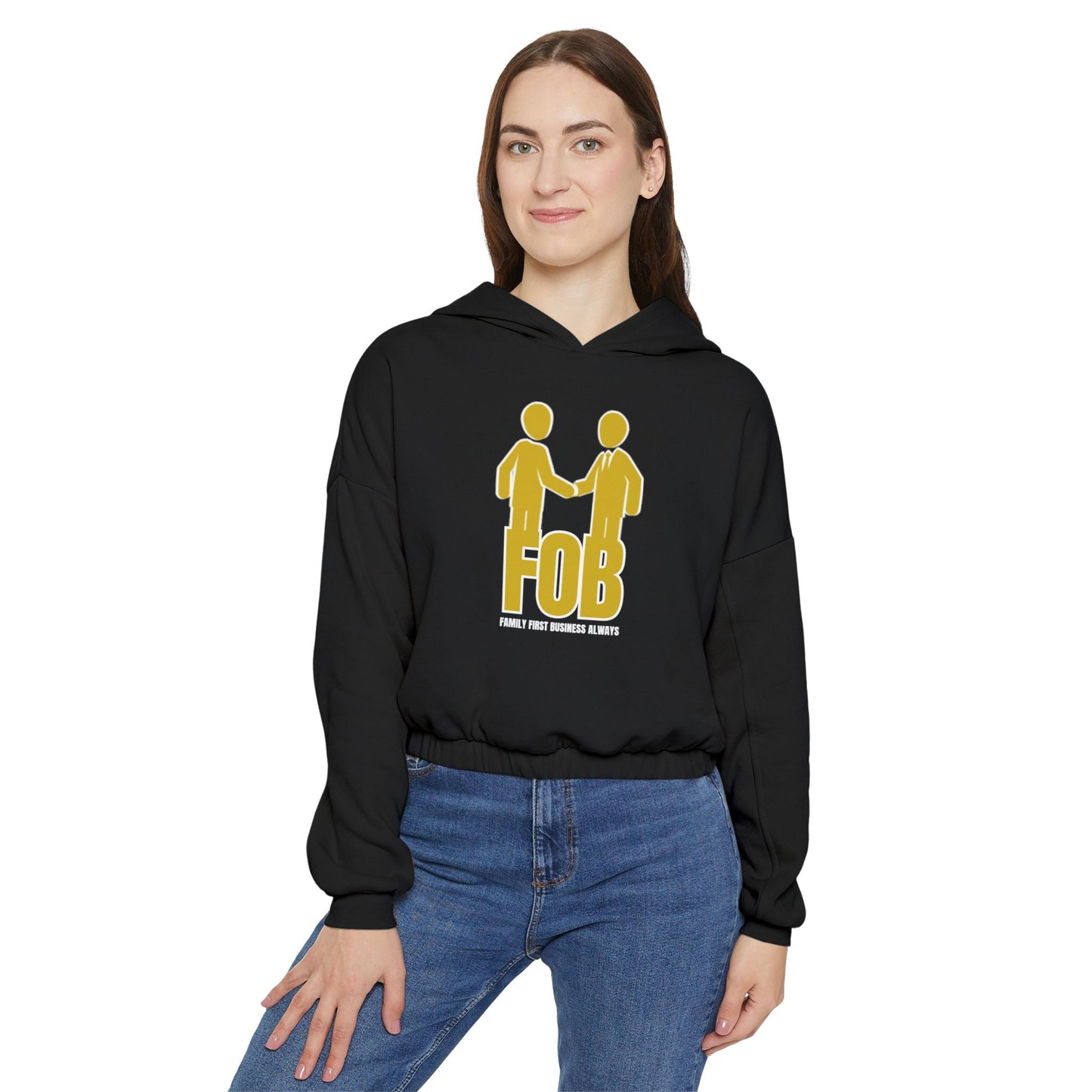 “FOB FFBA” Women's Cinched Bottom Hoodie