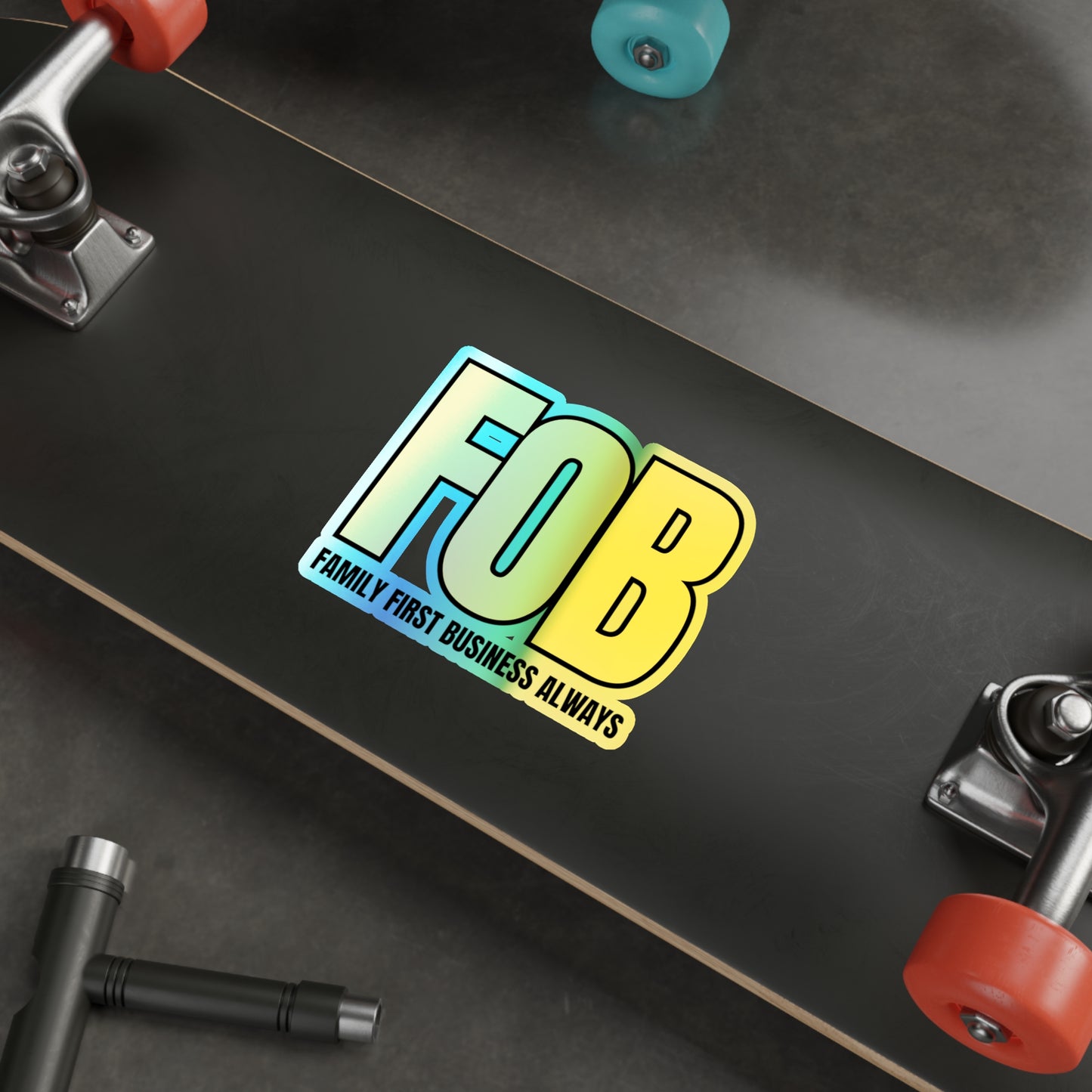 “FOB FFBA” Holographic Die-cut Stickers