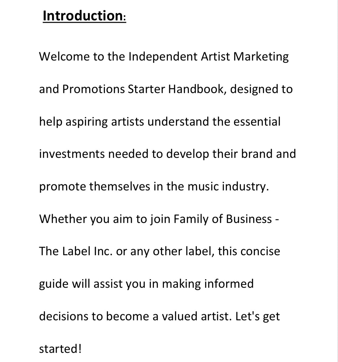 Artist Development Handbook